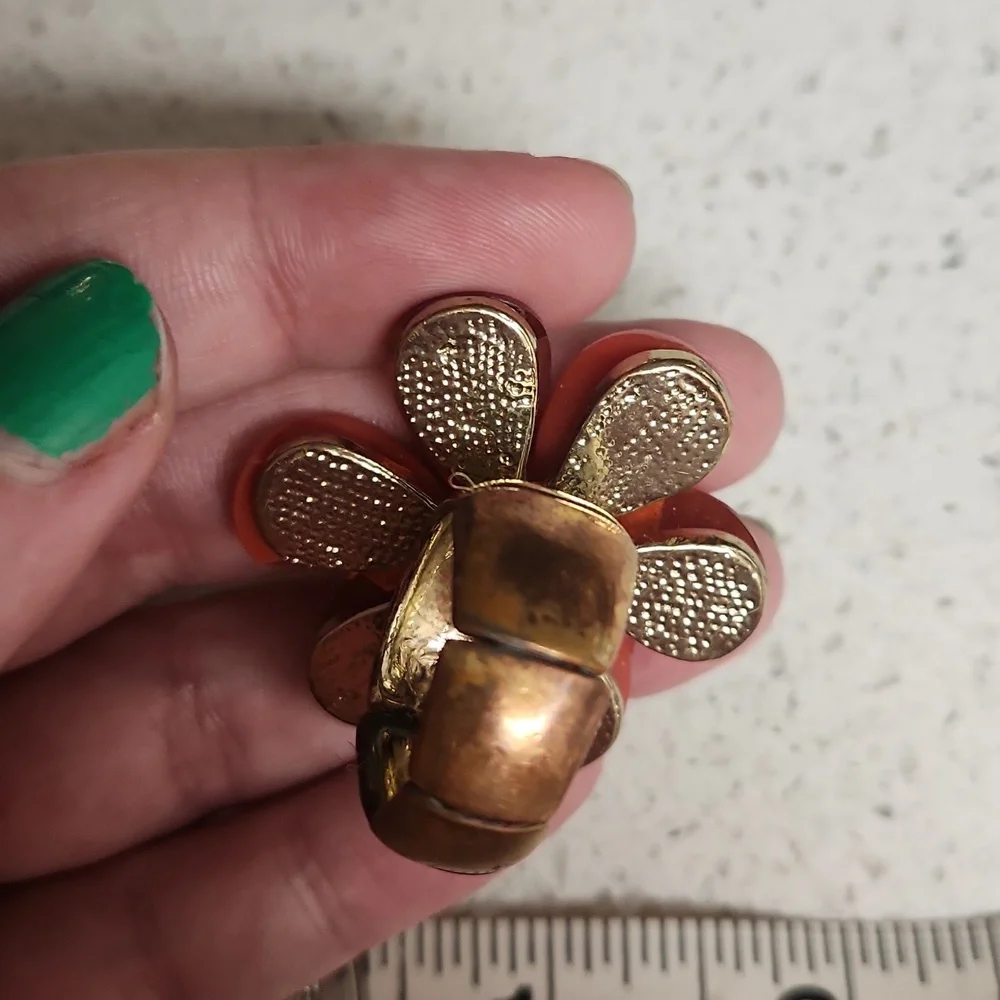 Maurices Coral Floral Chunky Fashion Statement Stretch Ring